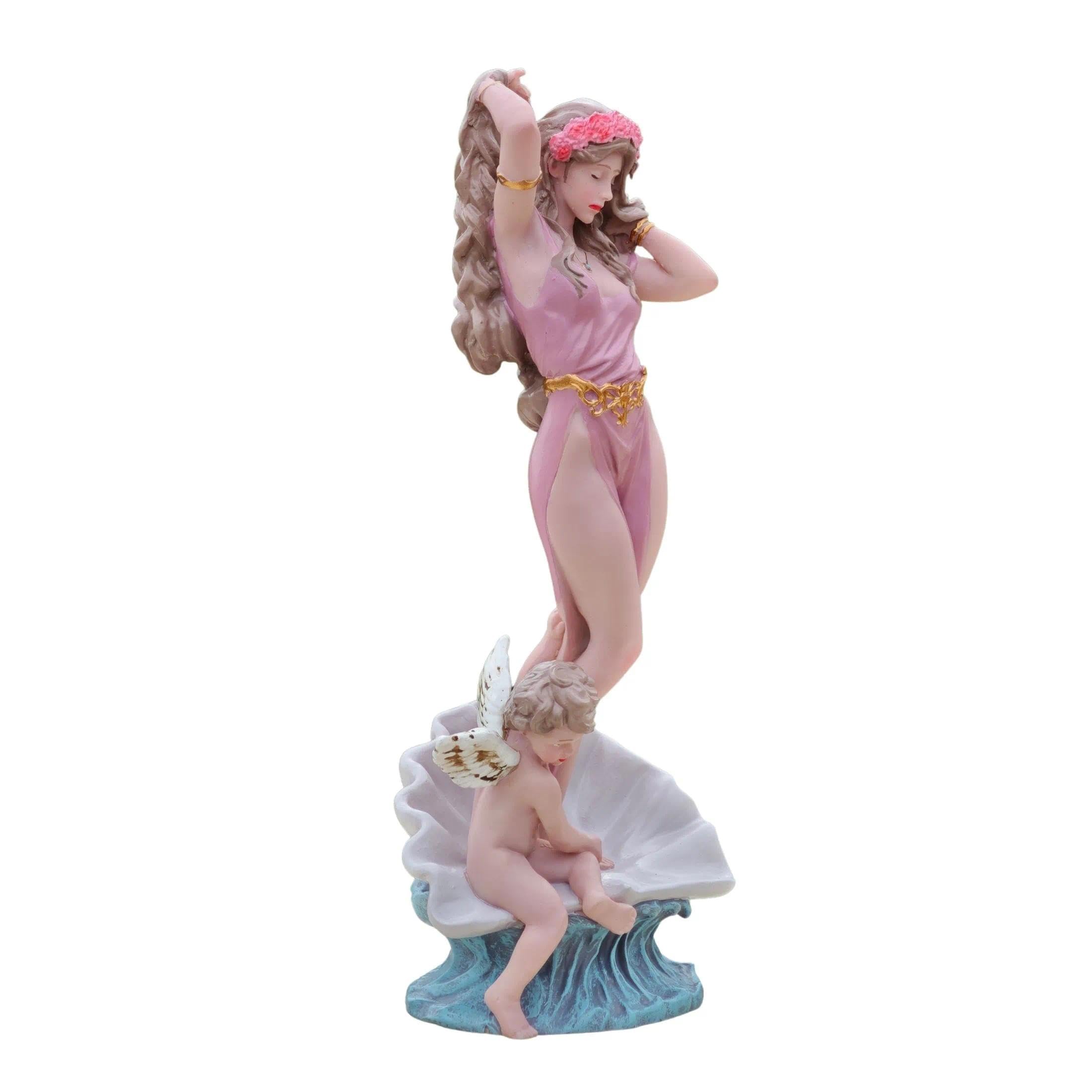 SAIONJI Aphrodite Statue 9 Inch – Greek Goddess Venus with Cupid